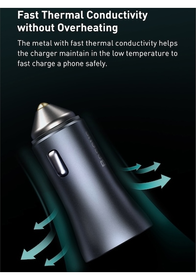 Baseus 40W Pd Qc Type C ve Usb Girişli Araç Şarj Cihazı