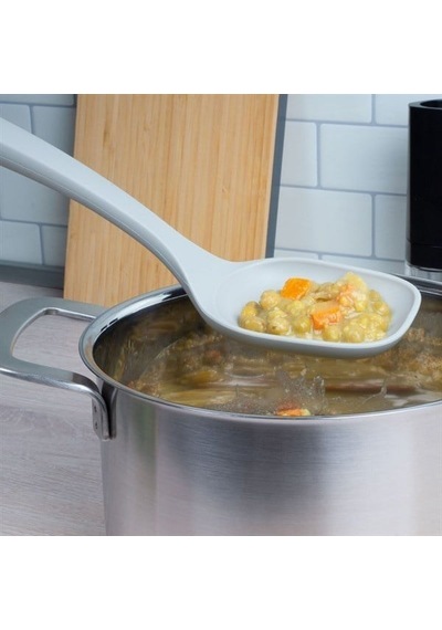 Lurch - Platin Silikon Servis Kaşığı 33,5 Cm Açık Gri - Yanmaz, Yapışmaz, Bükülmez, Çizmez, Tat Ve Koku Bırakmaz - 240014