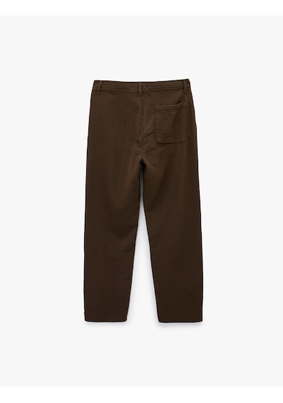 Koton Pamuklu Cepli Straight Fit Beli Bağcıklı Düğmeli Pantolon Kahverengi 6sam40018hw Kahve Koton Pamuklu Cepli Straight Fit Beli Bağcıklı Düğmeli Pantolon Kahverengi 6sam40018hw Kahve