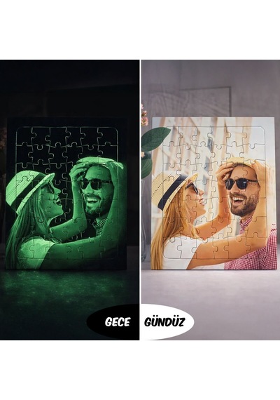 Bk Gift Kişiye Özel Fotoğraflı 42 Parça A4 Fosforlu Puzzle -1, Gece Parlayan Puzzle, Sevgiliye Ve Ev Hediyesi Kobitmeyencom36673 Bk Gift