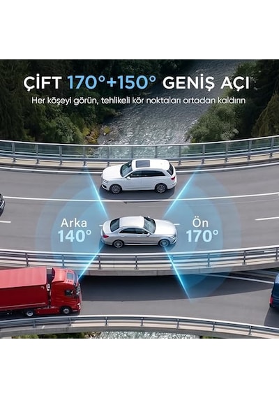 2160p Ön Ve Arka Kameralı 1.5 Ips Hd Ekran Wifi Ve Ultra Geniş Açılı Uhd 4k Akıllı Araç Kamerası Cmr110