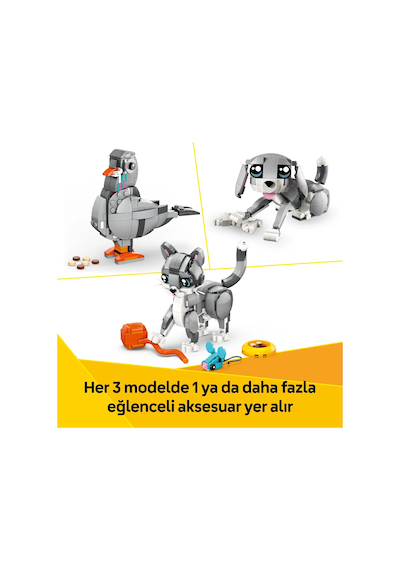 LEGO® Creator 3’ü 1 Arada Oyunbaz Kedi 31163 - 8 Yaş ve Üzeri Çocuklar için Yaratıcı Oyuncak Yapım Seti (407 Parça)