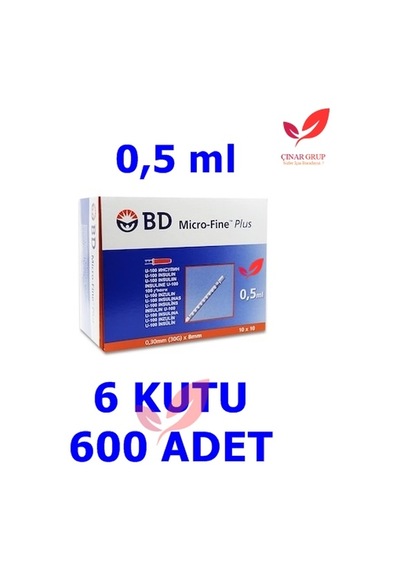 (100'Lu 6 Kutu) 0.5 Ml Bd Micro-Fine Plus İnsülin Enjektörü