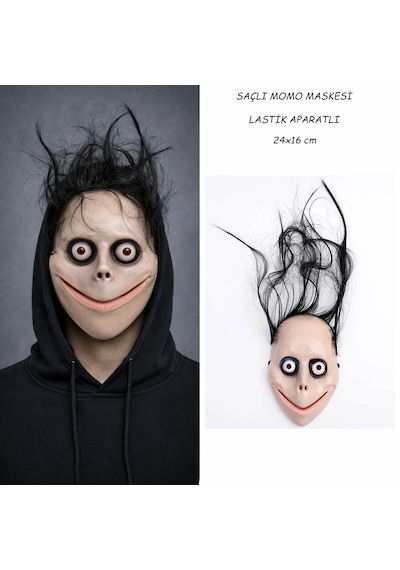 Saçlı Momo Korku Maskesi 24x16 Cm Diğer