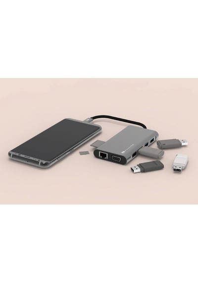 Usb C Hub 11 İn 1 Çoklayıcı Çift Hdmı 4k Vga Ethernet 100w Pd Şarj Sd Tf Kart Okuyucu