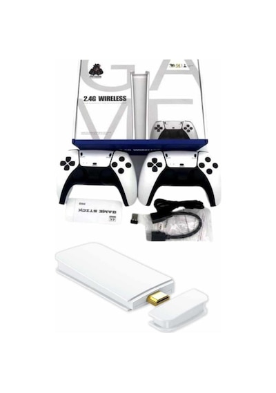 Game Stick 4k Retro Çift Kollu Atari Oyunlari +20000 Oyunlu Konsol Nostalji - Teolsa9798-6151
