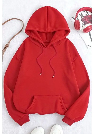 Uyguntarz Daughter Of The King Baskılı Oversize Sweatshirt Kırmızı