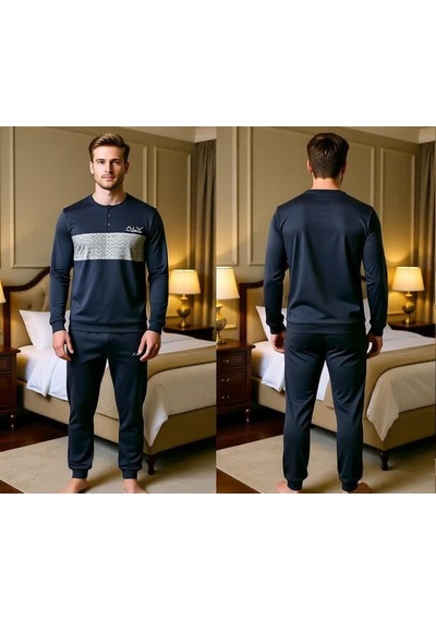 Bonbon Erkek Pamuklu Füme Renk Pijama Takımı Al002 Füme