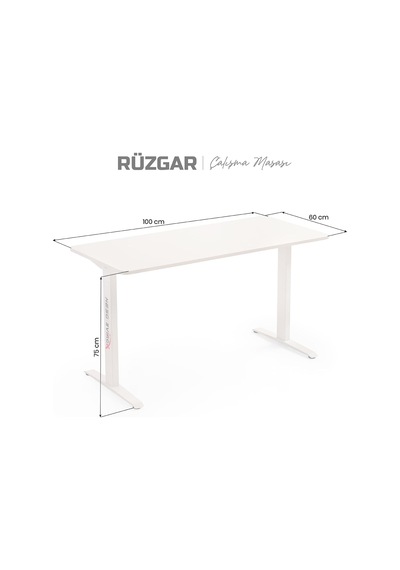 Rüzgar Çalışma Masası Beyaz 100x60 Cm Çok Renkli