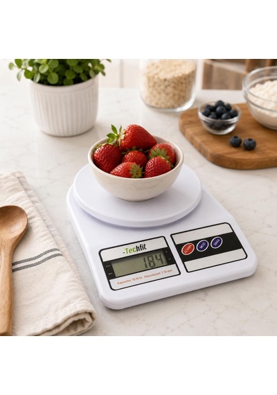 Dijital Mutfak Terazisi, 10 Kg Kapasiteli 1 Gram Hassasiyetli Elektronik Tartı, Lcd Ekranlı, Dara Fonksiyonlu, Beyaz M Diğer