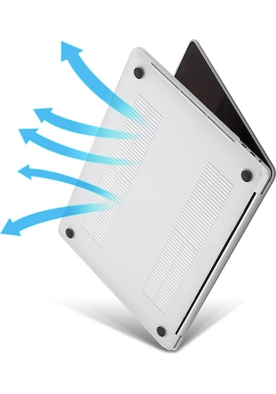 Macbook Air 13.6 İnç A2681 Uyumlu M2 - A3113 M3 A3240 M4 Çip Kılıf Hardcase Beyaz