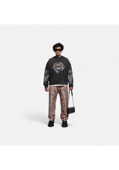 Kahverengi Baggy Jeans Pantolon Kahverengi