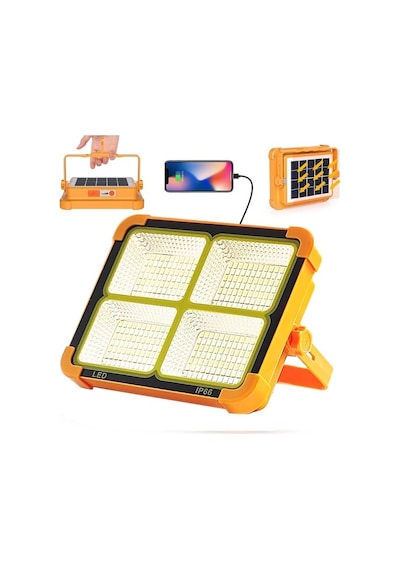 200w 4 Kademeli Solar Enerjili Taşınabilir Projektör Kamp Lambası Ip66