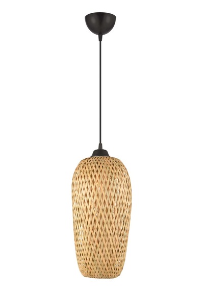 Pedri Tekli Rattan Modern Tasarım Sarkıt Avize Bej