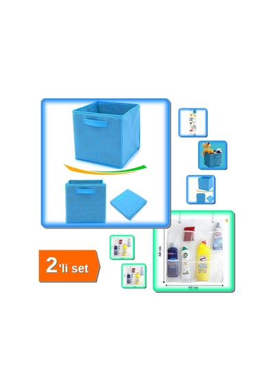 Çok Amaçlı Dolap İçi Düzenleyici Kutu + 8 Cepli Askılı Mutfak Banyo Düzenleyici - 2li Set Xyz789 Belirtilmemiş