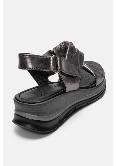 Luvishoes Oara Platin Cilt Hakiki Deri Kadın Sandalet