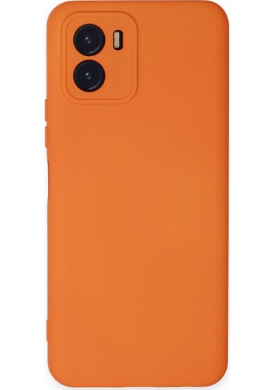Vivo Y15s İçi Kadife Kaplı Esnek Silikon Kapak Ryc/ Nano Lansman Turuncu