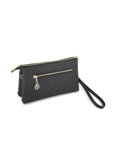 Nas Bag Kadın Çapraz Ve Clutch Çanta Bilek Ve Çapraz Askılı Siyah Gofraj 24x15 Cm Siyah Gofraj Siyah