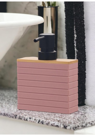 Buççin Online Mağaza Stripe Sıvı Sabunluk Pembe Akrilik Beyaz Çok Renkli