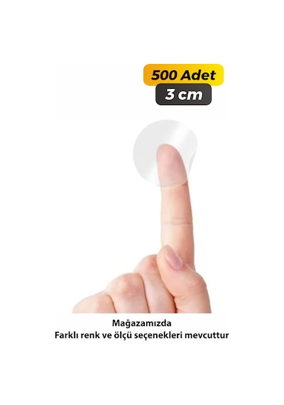 Yuvarlak Kesim Ambalaj Etiketi - Şeffaf Renk - 3cm - 500 Adet