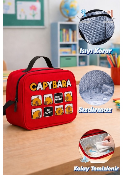 Lisanslı Okul Çantası Set Sırt Çantası, Beslenme Çantası Ve Kırmızı
