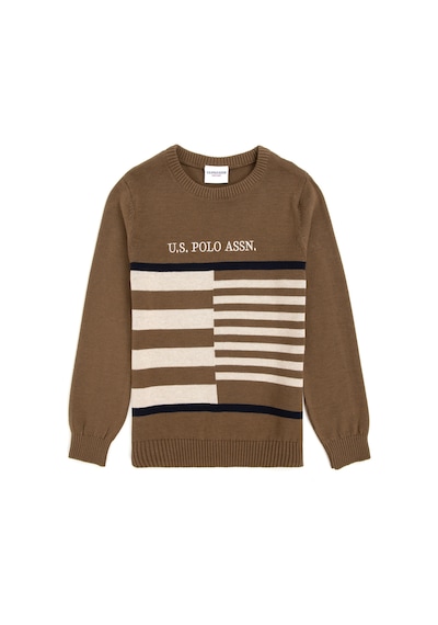 U.S. Polo Assn. Erkek Çocuk Haki Bisiklet Yaka Kazak 50293025-VR027