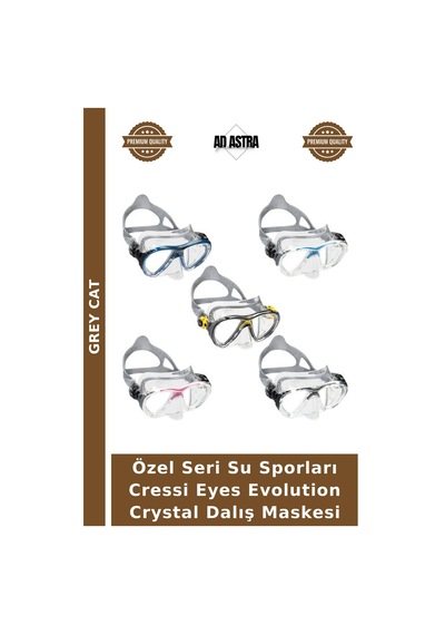 Özel Seri Su Sporları Cressi Eyes Evolution Crystal Dalış Maskesi Clear-Pınk