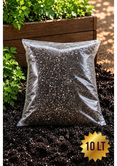 10 Litre Premium Saksı Toprağı Karışımı --- Jiffy Sphagnum Torf + Perlit + Cocopeat --- Steril, Böcek Yapmaz