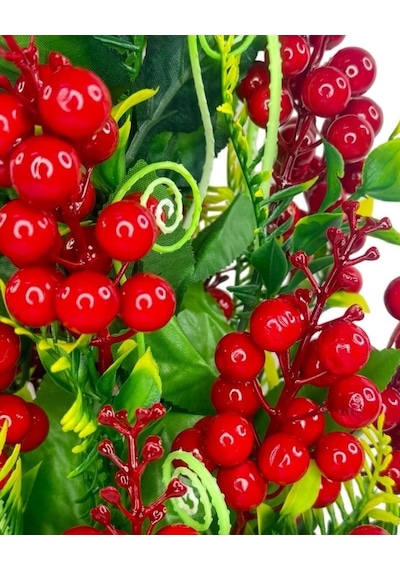 Yılbaşı Ağacı Kokina Siyah Saksıda 55cm Yapay Kokina Çiçeği