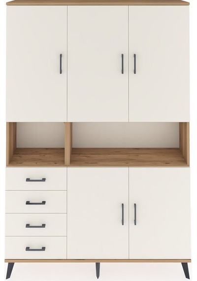 Arges Dolap 7 Raflı 4 Çekmeceli 5 Kapaklı 132x30x195 Çam-ayta... Çam