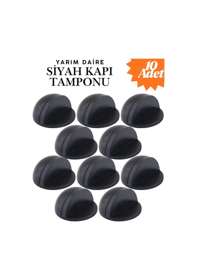 10 Adet Siyah Yarım Daire Yapışkanlı Kapı Tamponu Kapı Stoperi Metal Kapı Stopu Durdurucu