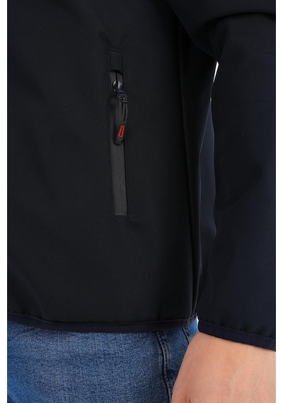 Alexander Gardi Alexandergardı Fermuarlı İçi Polarlı Su İtici Softshell Kumaş Kapüşonlu Mont E24-mnt-01 Lacivert