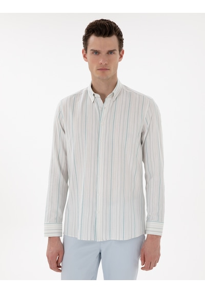 Pierre Cardin Erkek Koyu Mint Gömlek Desenli 50305058-vr152 Koyu Mint Mint Yeşili