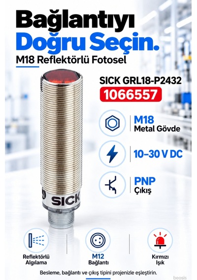 Sıck Grl18-p2432 Silindirik Reflektörlü Fotosel 1066557