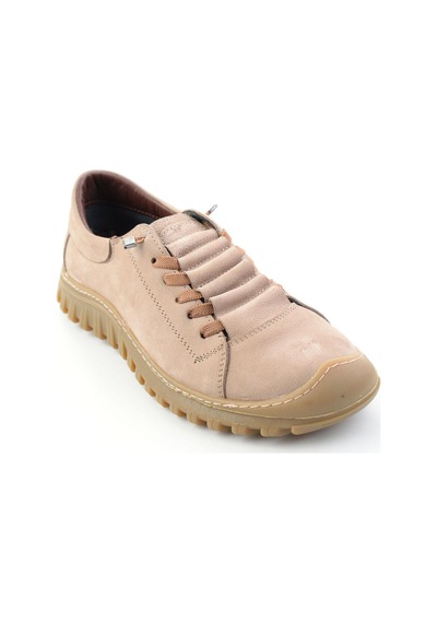 Bambi Vizon Nubuk Hakiki Deri Kadın Sneaker K01076100301