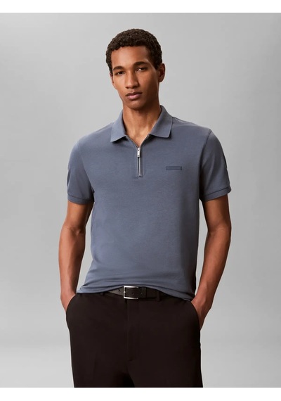 Calvin Klein Ss Slım Supıma Zıp P, Ceg Gri Erkek Polo