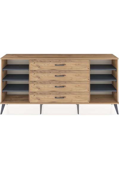 Arges Konsol 6 Raflı 4 Çekmeceli 176x30x83 Çam-antrasit/çam Antrasit/çam Arges Konsol 6 Raflı 4 Çekmeceli 176x30x83 Çam-antrasit/çam Antrasit/çam