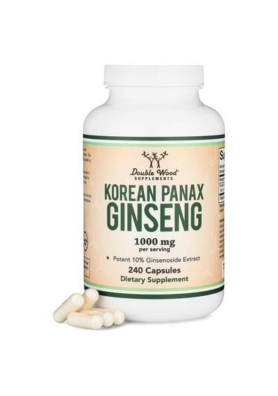 Double Wood Ginseng Korean Red Extract 1000mg 240 Veg Capsu...