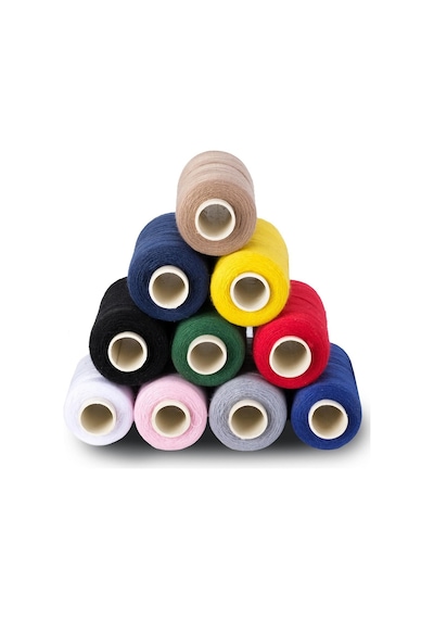 FDMSTAR 120 No Karışık Renkli Dikiş İpliği 10’lu Küçük Boy 250-300 Metre Ev Tipi Makineye Uyumlu Polyester İplik Seti