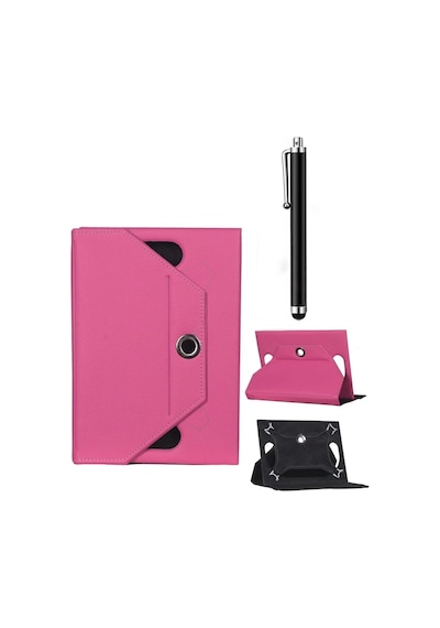 Amazon Fire Hd 10 Alexa Uyumlu Dönerli Standlı Kılıf + Tablet Kalemi Arka Kapak