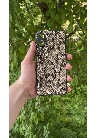 Samsung Uyumlu Galaxy A07 Yılan Desenli Kabartma Dokulu Kılıf Sarı