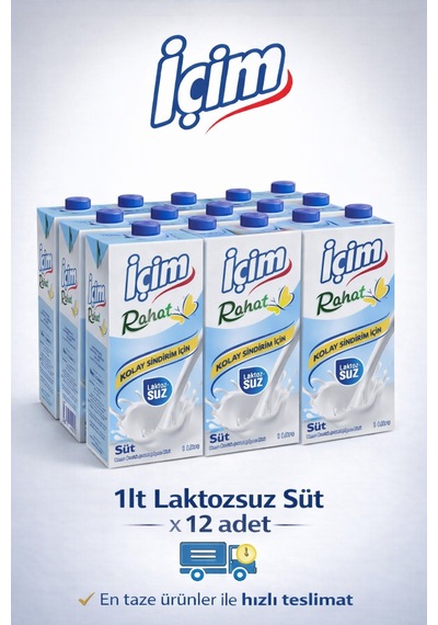 İçim Laktozsuz Süt 1 L X12 Adet