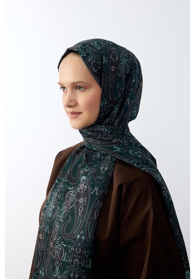 Mirsoy Scarf Asya Etnik Desen Şal Yeşil