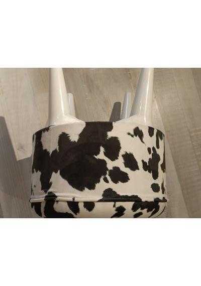Mercan Mobilya Leopar Desen Bench Puf 43 Cm Beyaz /beyaz Ayak Beyaz
