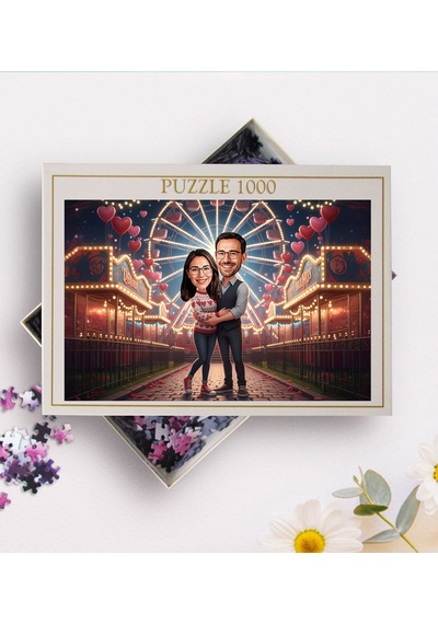 Bk Gift Kişiye Özel Sevgili Karikatürlü 1000 Parça Profesyonel Puzzle-8, 1000 Puzzle, Sevgililer Günü Hediyesi, Sevgiliye Hediye Kobitmeyencom36178 Bk