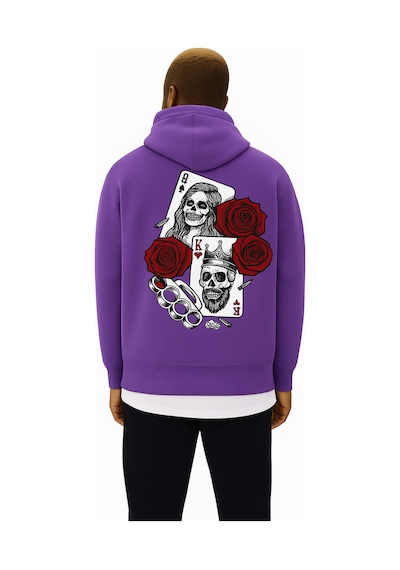 Benroma Baskılı Over Size Unisex Sweat Mor