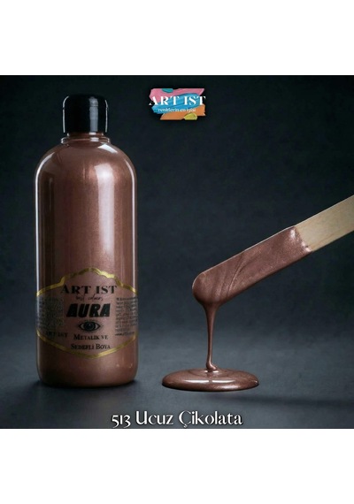 Aura Metalik Sedefli Ve Vernikli Boya - 513 Ucuz Çikolata Ahşap, Taş Tozu, Hobi, Dıy -