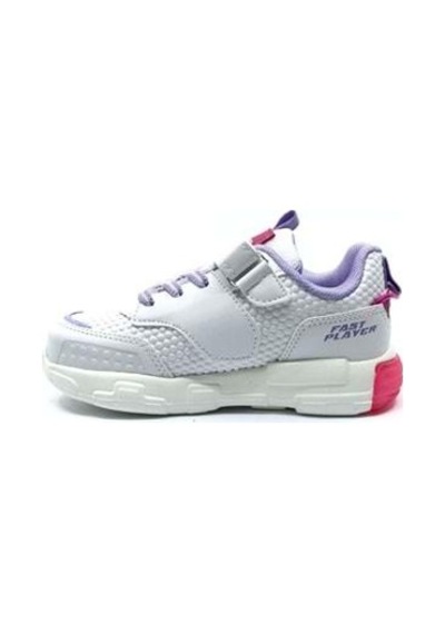 Cool Heros Çocuk Işıklı Cırt Bantlı Sneaker Spor Ayakkabı Lila Sedef