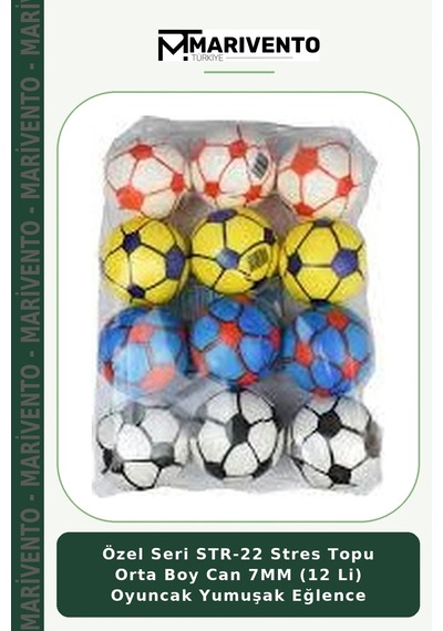 Özel Seri Str-22 Topu Orta Boy Can 7mm 12 Li Oyuncak Yumuşak Eğlence