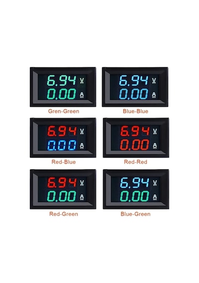 Xuweiwei 2 Adet Yeşil 0.28 Dijital Voltmetre Ampermetre Dc 100v 10a Led Ekranlı Volt Amper Ölçer